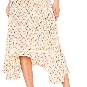 Faithfull the Brand Floral Cream Midi Skirt